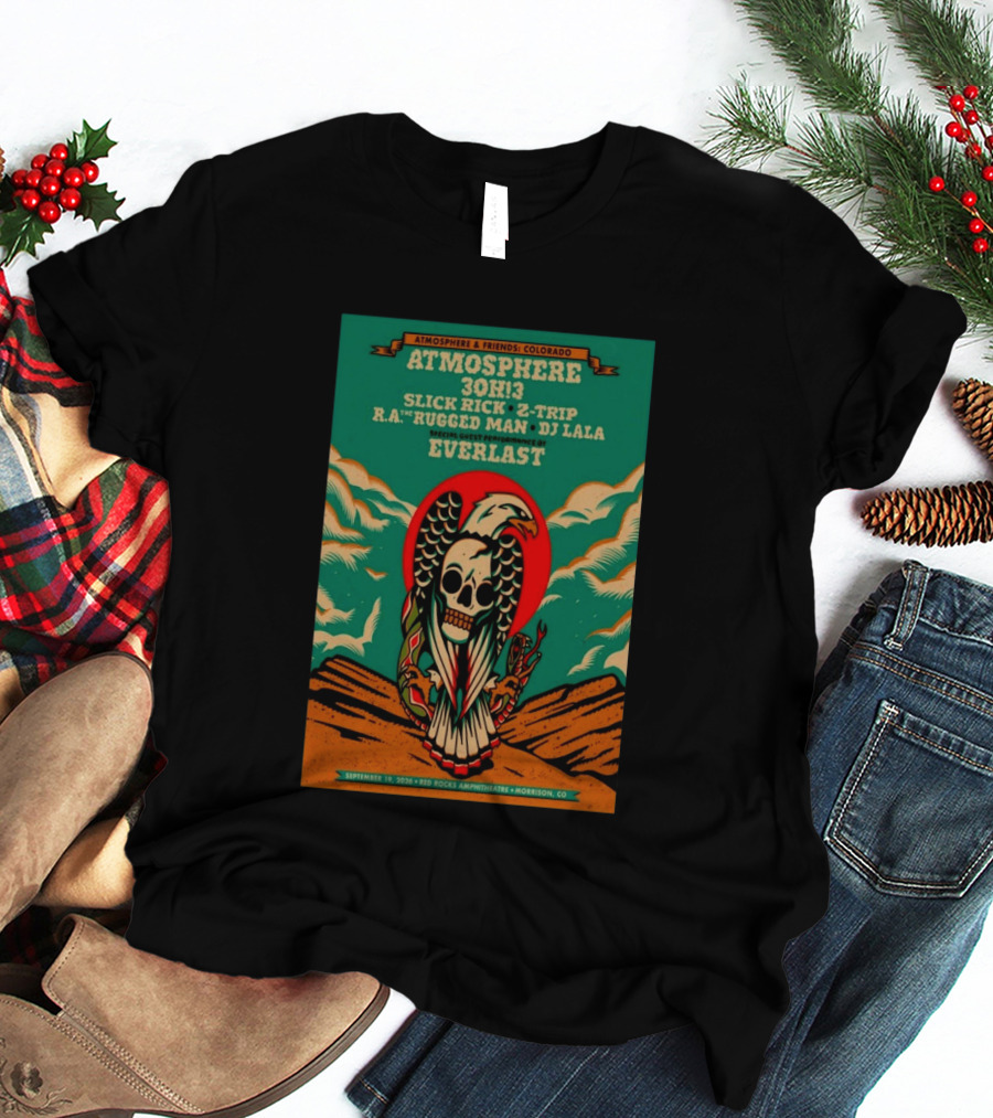 Atmosphere Friends Colorado Slick Rick Red Rocks September 19 2026 Morrison CO T-Shirt