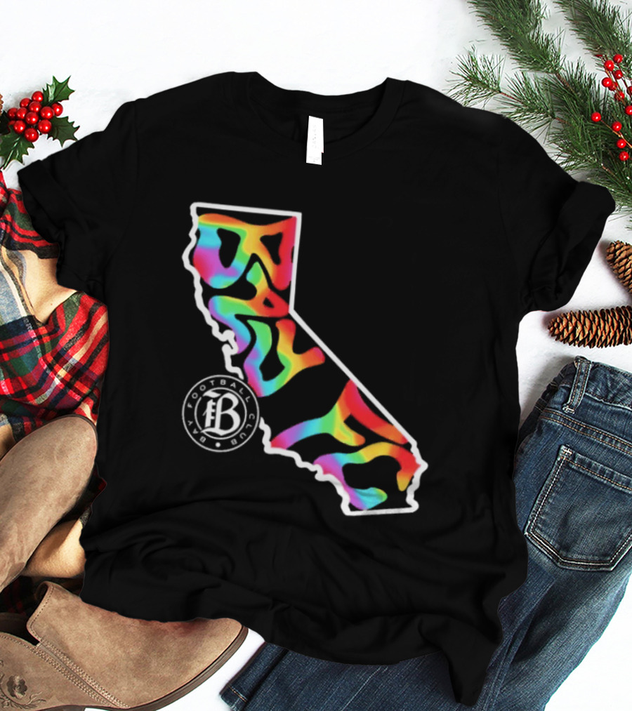 Bay FC Groovy Pride California Football Club Rainbow T-Shirt