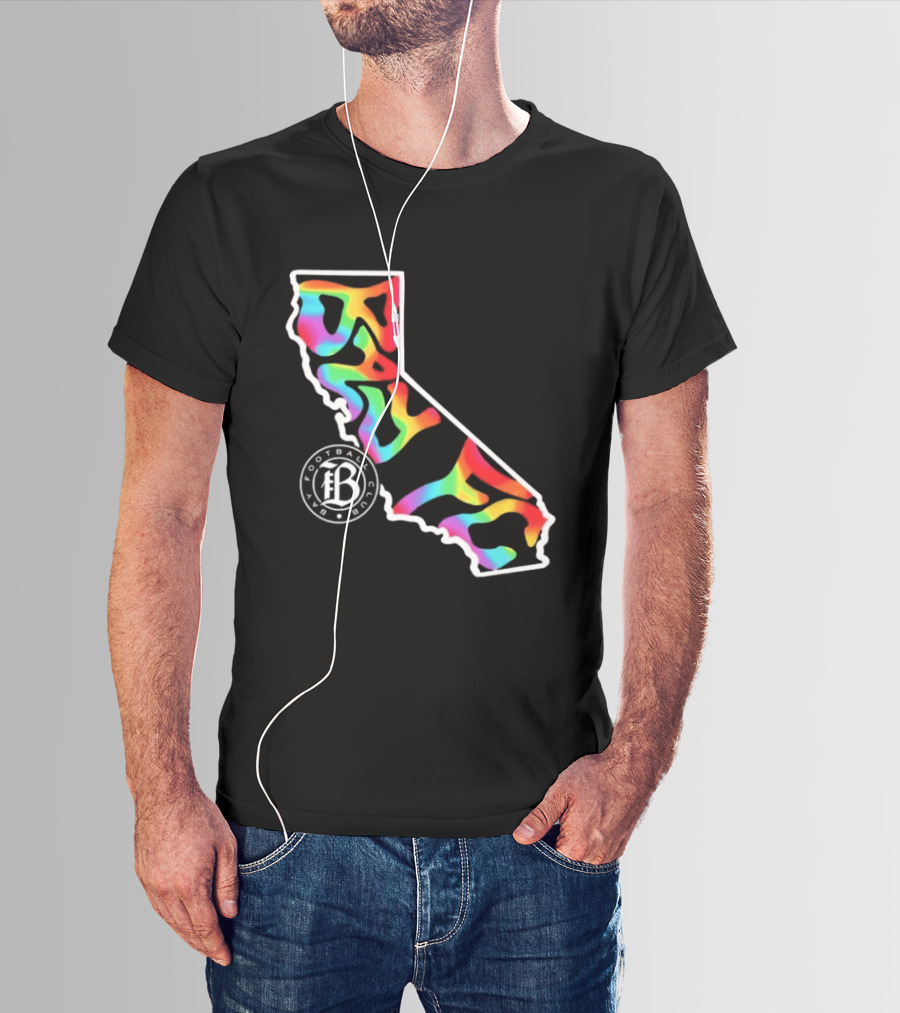 Bay FC Groovy Pride California Football Club Rainbow T-Shirt