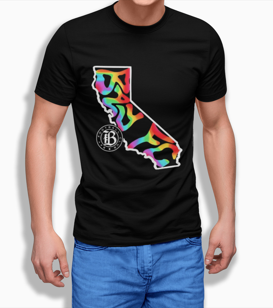 Bay FC Groovy Pride California Football Club Rainbow T-Shirt