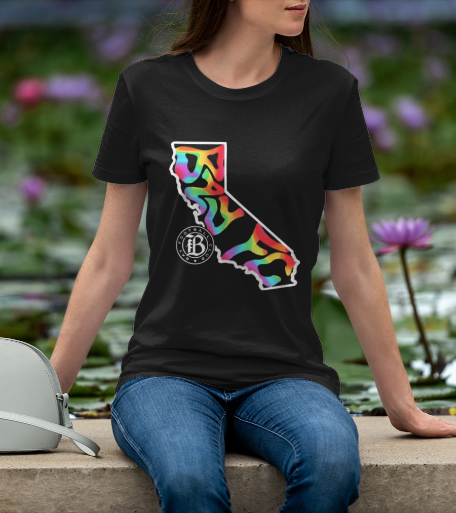 Bay FC Groovy Pride California Football Club Rainbow T-Shirt