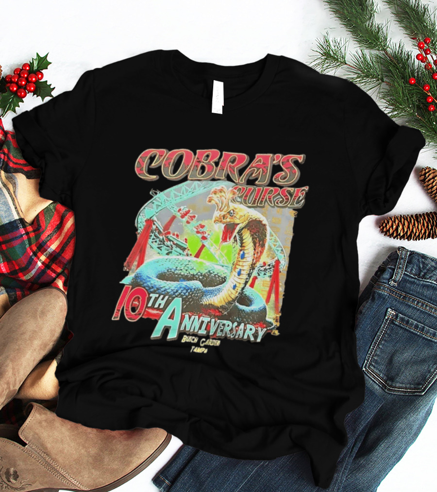Cobra's Curse 10th Anniversary Busch Gardens Tampa Roller Celebration T-Shirt
