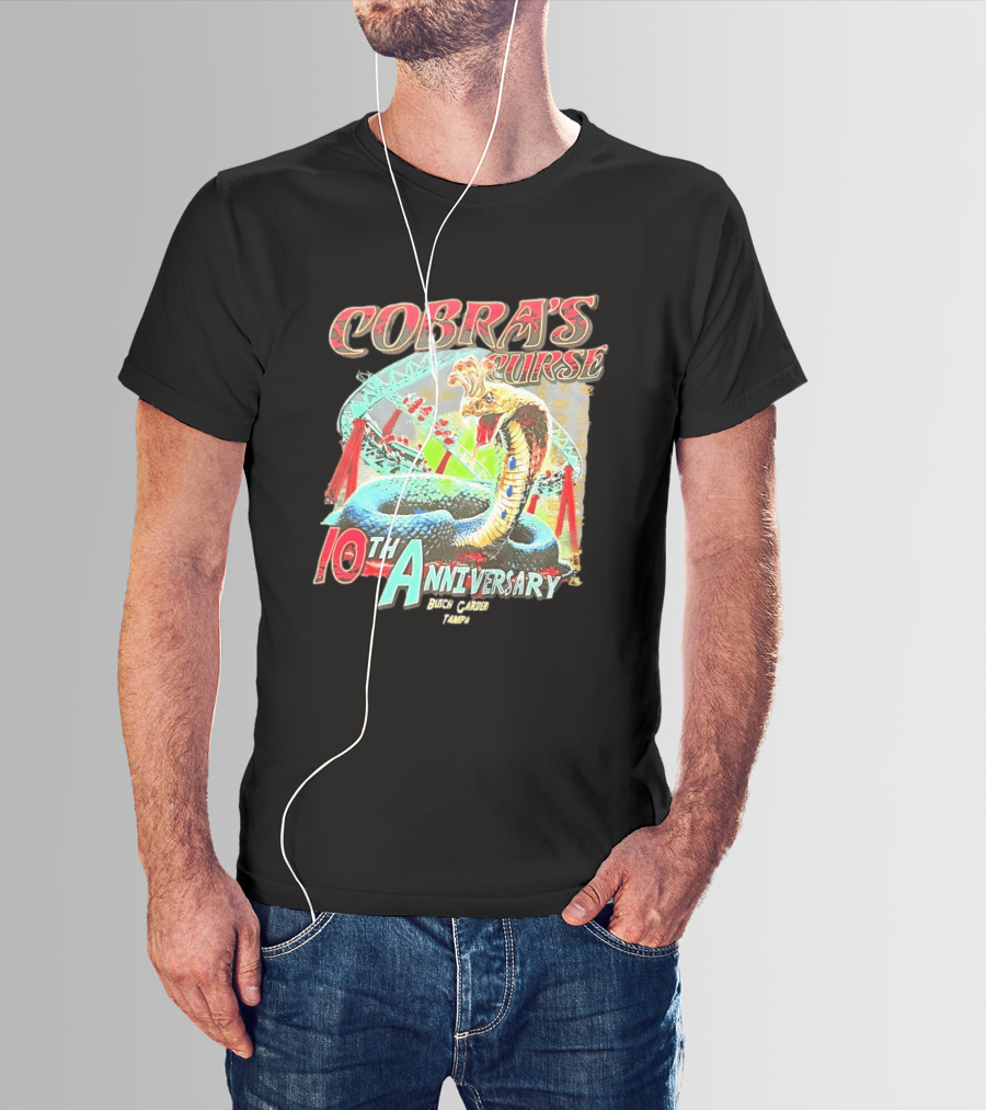 Cobra's Curse 10th Anniversary Busch Gardens Tampa Roller Celebration T-Shirt