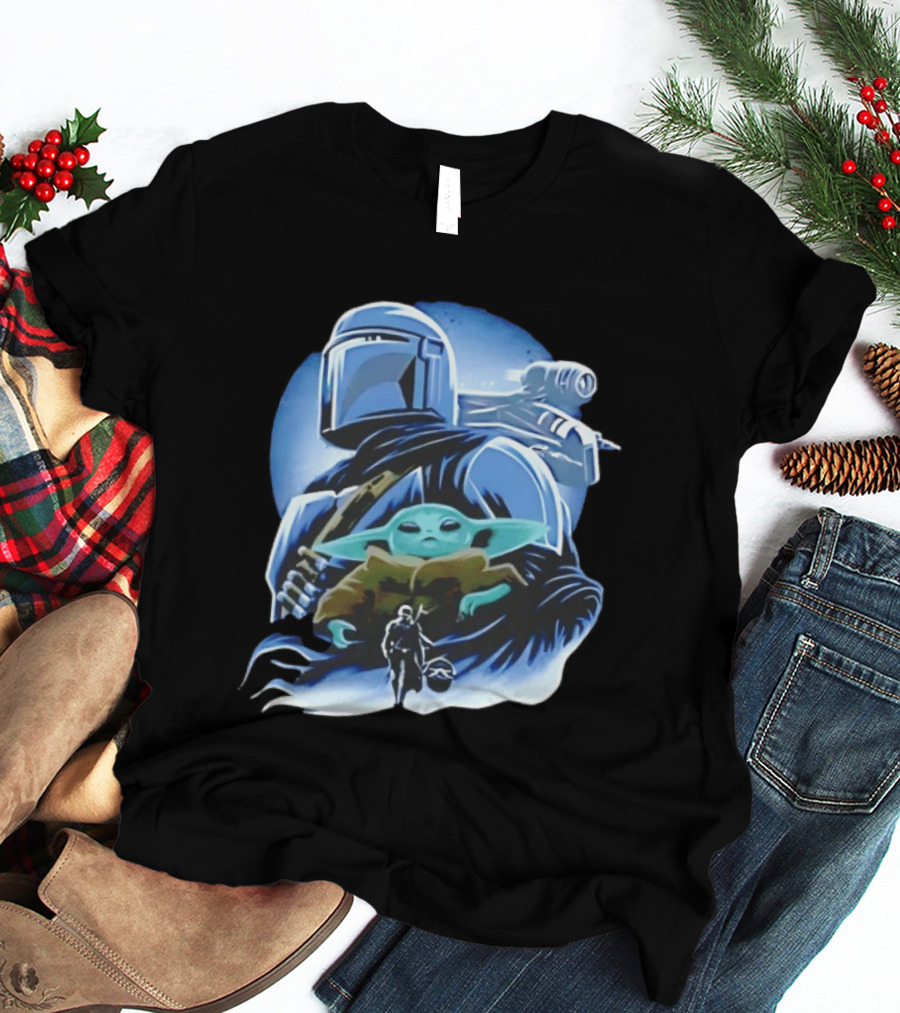 Din Djarin Grogu Mudhorn Clan Star Wars Mandalorian T-Shirt