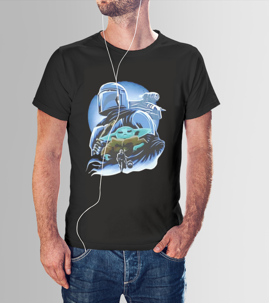 Din Djarin Grogu Mudhorn Clan Star Wars Mandalorian T-Shirt