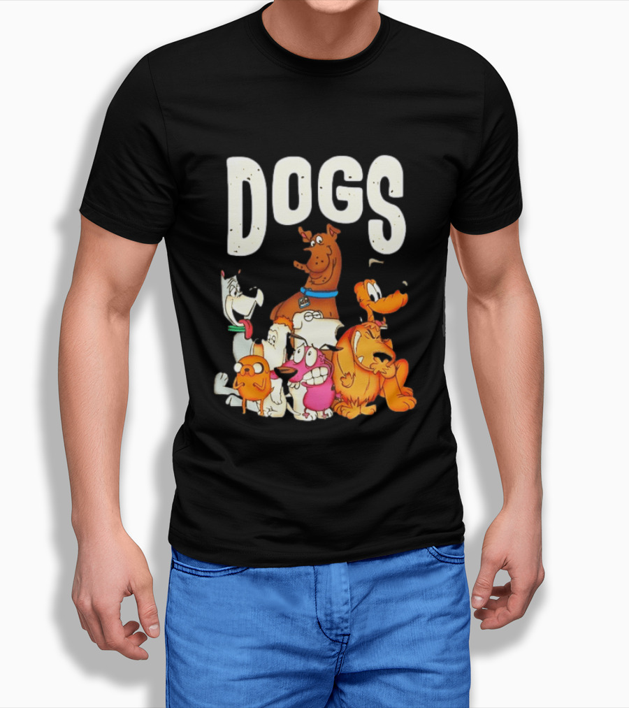 DOGS Astro Scooby Doo Jake Droopy Brian Griffin Courage Pluto Muttley T-Shirt