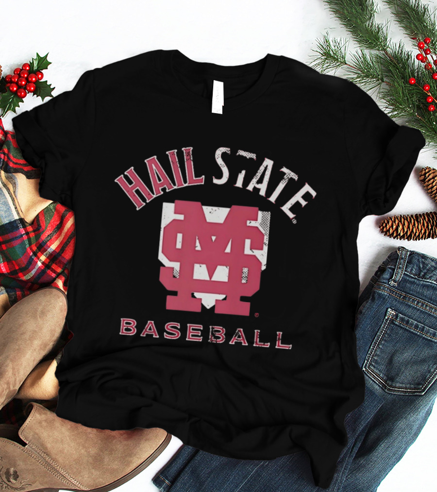 Hail State MSU Baseball Home Plate T-Shirt