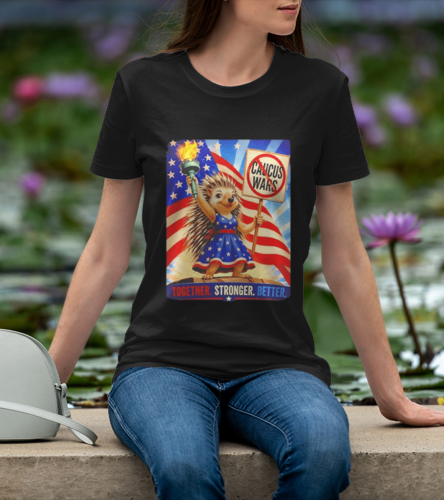 Hedgehog Liberty No Caucus Wars Together Stronger Better T-Shirt