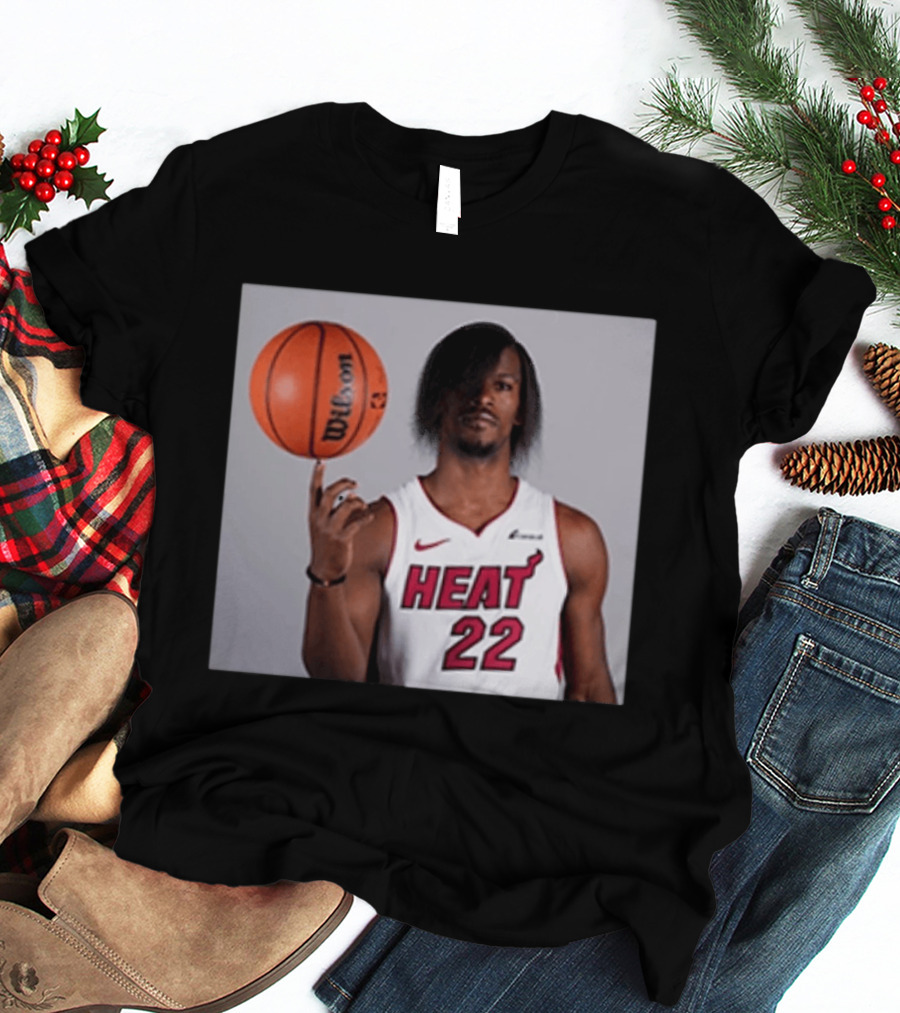 Jimmy Butler Miami Heat 22 Wilson Basketball Nike T-Shirt