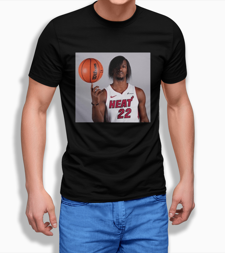 Jimmy Butler Miami Heat 22 Wilson Basketball Nike T-Shirt