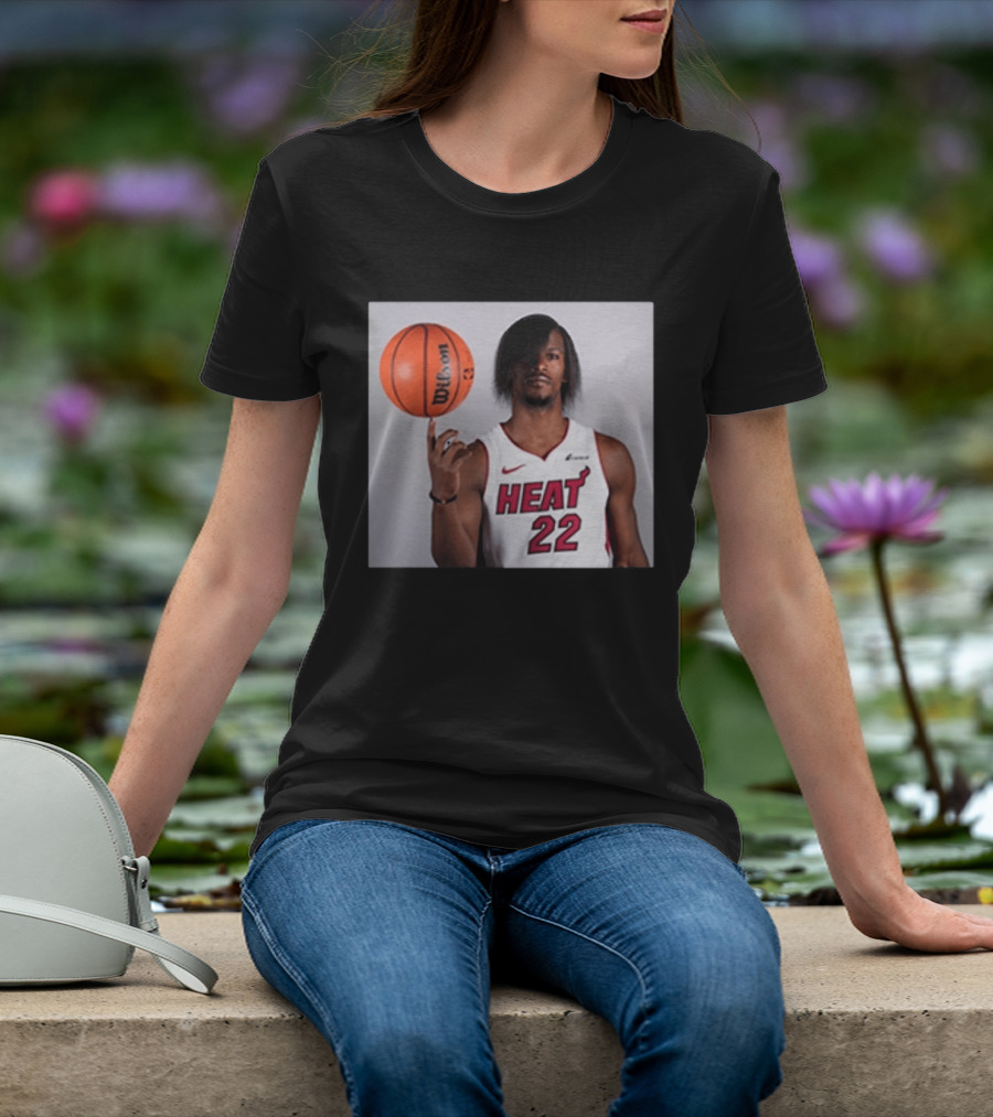 Jimmy Butler Miami Heat 22 Wilson Basketball Nike T-Shirt