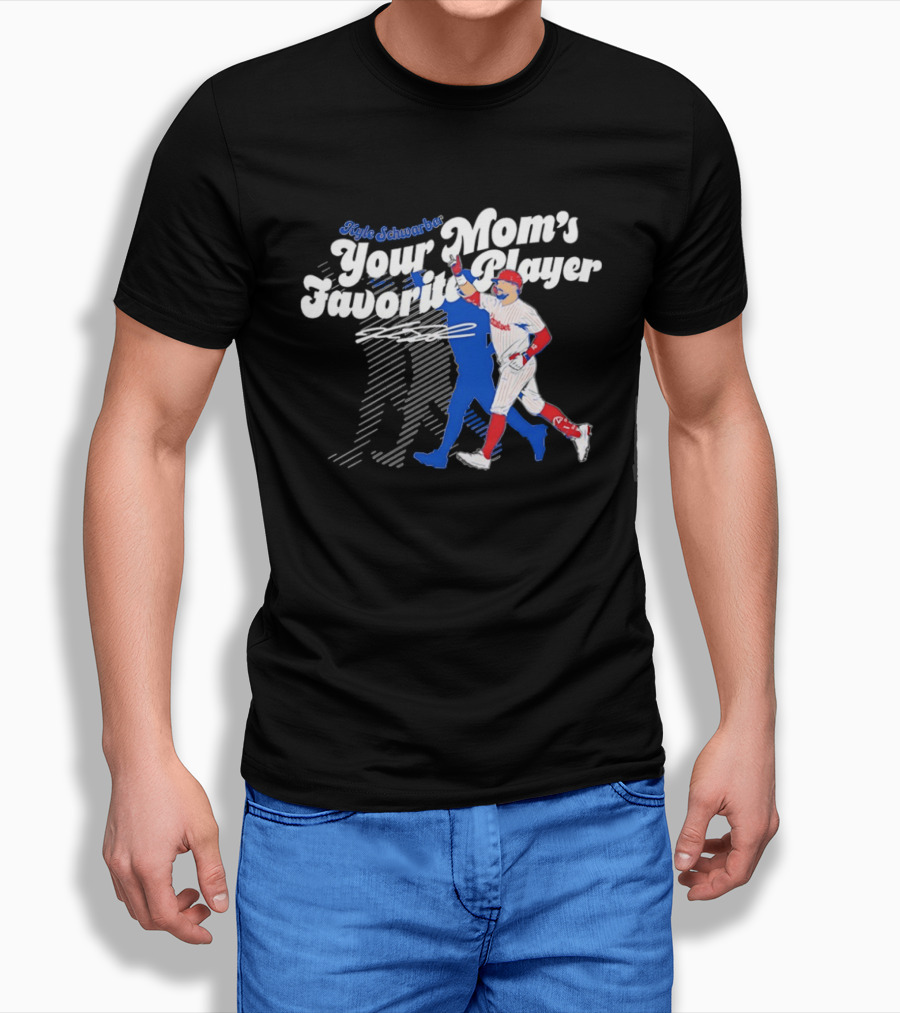 Kyle Schwarber Your Mom's Favorite Player Philadelphia Phillies Baseball Signature T-Shirt