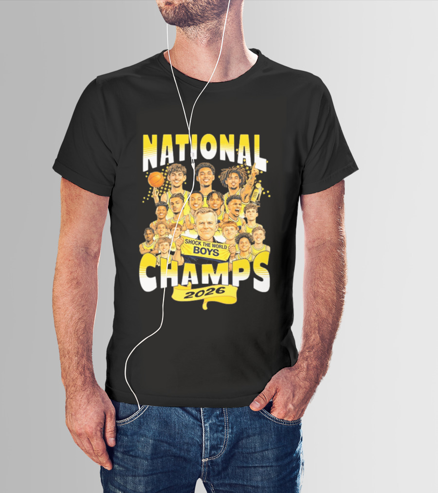Michigan Wolverines National Champs 2026 Shock The World Boys T-Shirt