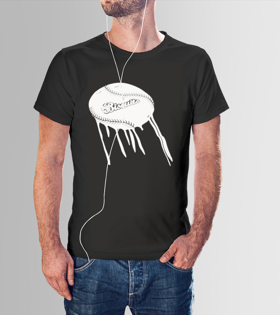 Montgomery Biscuits Baseball Dripping Melted Effect T-Shirt