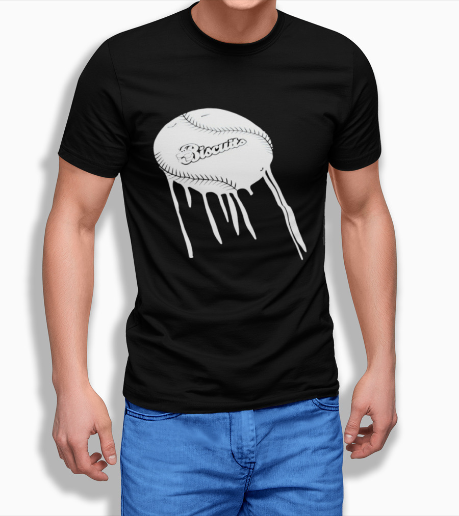 Montgomery Biscuits Baseball Dripping Melted Effect T-Shirt
