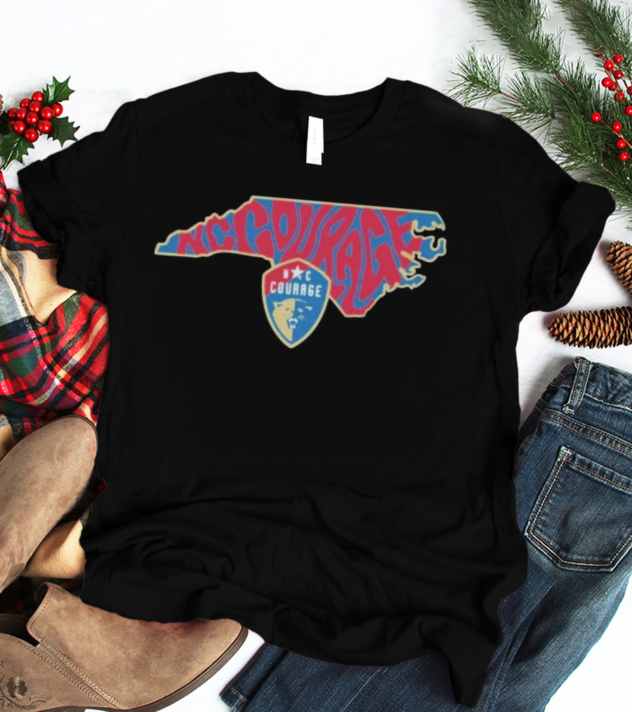 NC Courage Groovy State Map Team Spirit T-Shirt