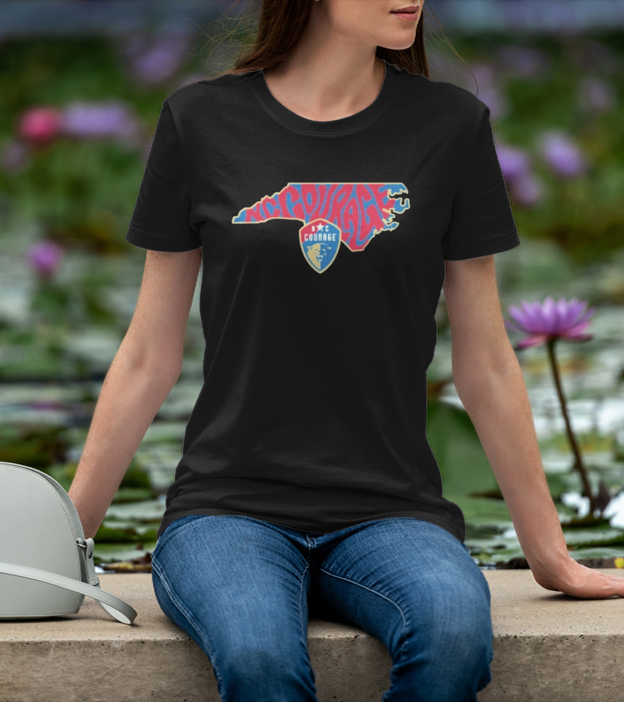 NC Courage Groovy State Map Team Spirit T-Shirt