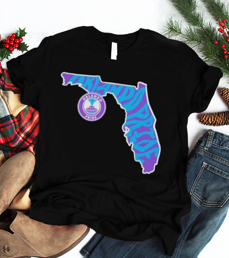 Orlando Pride Groovy State Of Florida Map Team T-Shirt