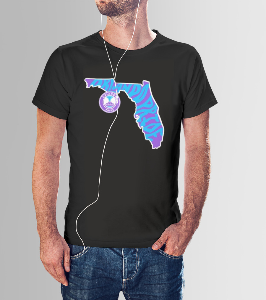 Orlando Pride Groovy State Of Florida Map Team T-Shirt