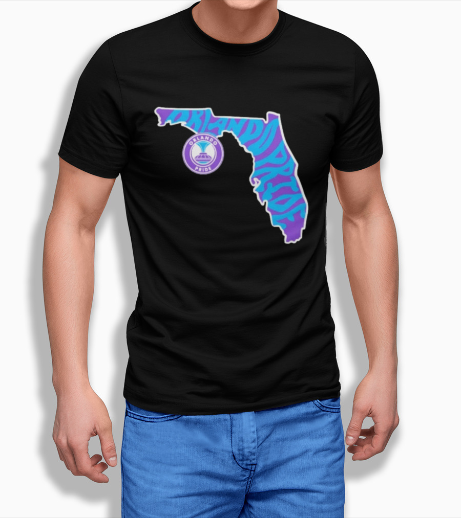 Orlando Pride Groovy State Of Florida Map Team T-Shirt