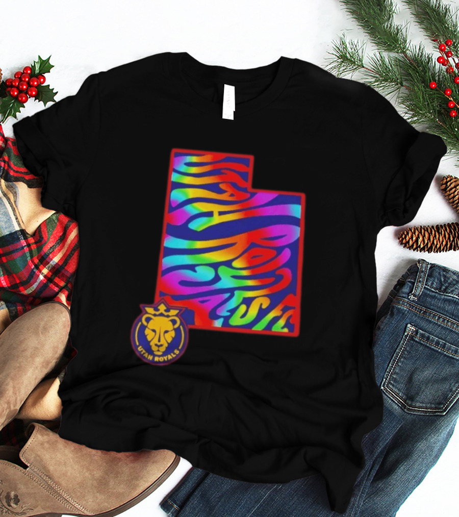 Utah Royals FC Pride Groovy Rainbow State T-Shirt