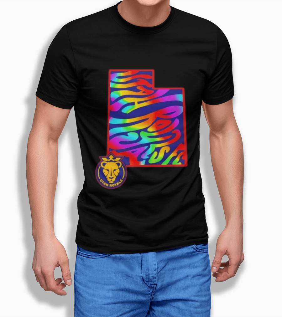 Utah Royals FC Pride Groovy Rainbow State T-Shirt