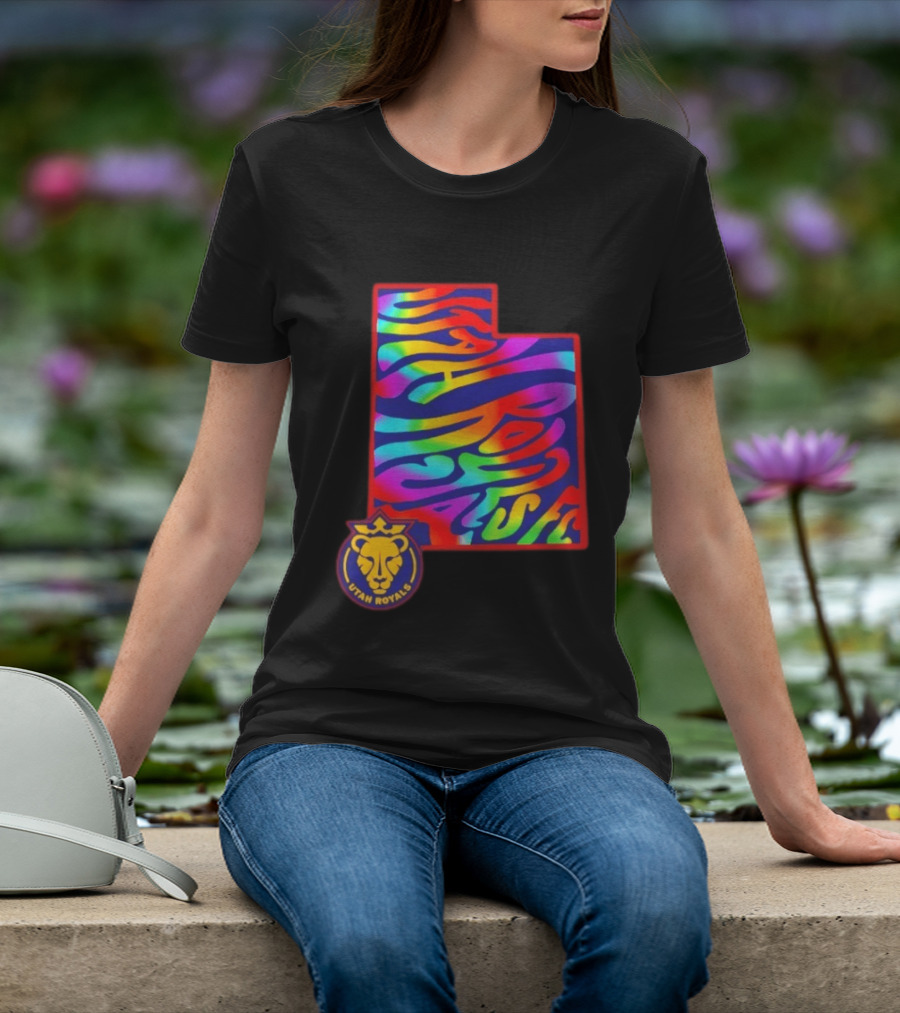 Utah Royals FC Pride Groovy Rainbow State T-Shirt