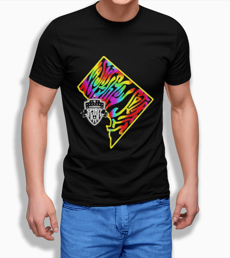 Washington Spirit Groovy Pride Rainbow State Map T-Shirt