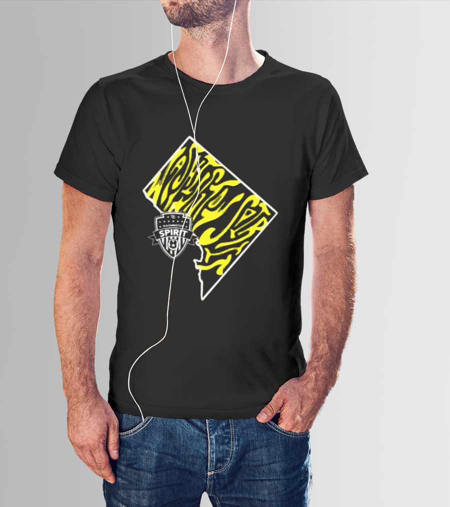 Washington Spirit Groovy State Team Logo Yellow T-Shirt