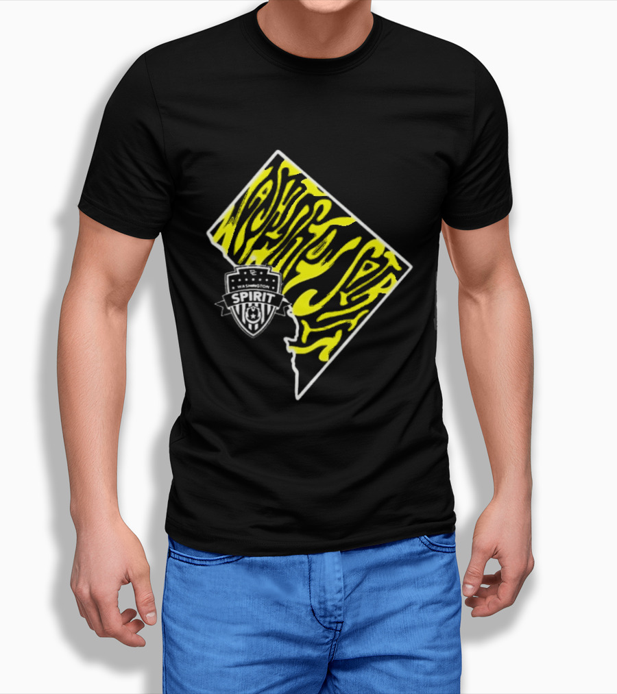 Washington Spirit Groovy State Team Logo Yellow T-Shirt