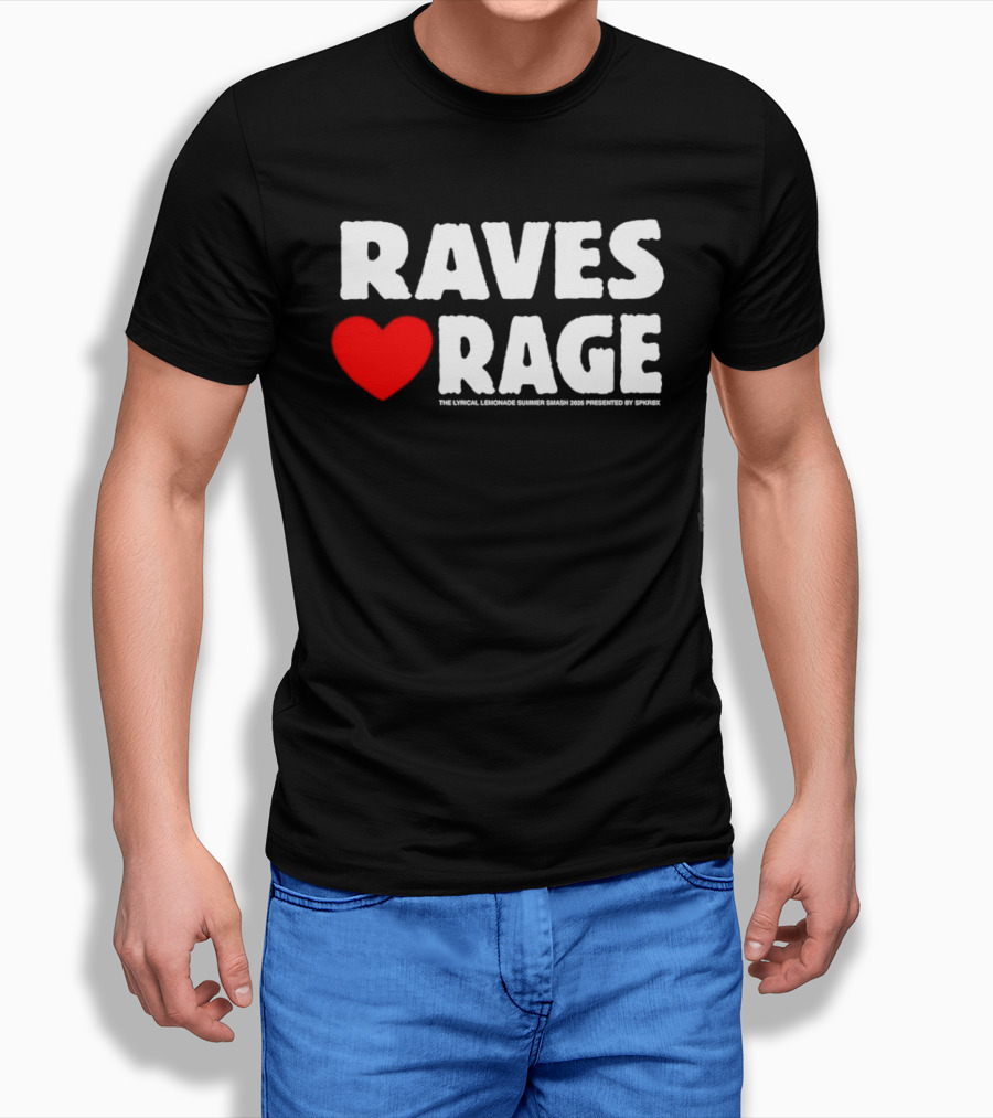 Raves Love Rage Summer Smash 2026 Festival Black Trucker T-Shirt