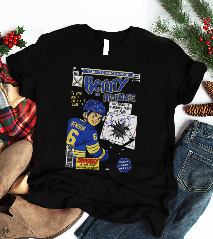 Sarbes Comics Benny The Menace Zach Benson Trouble Buffalo Sabres Hockey T-Shirt