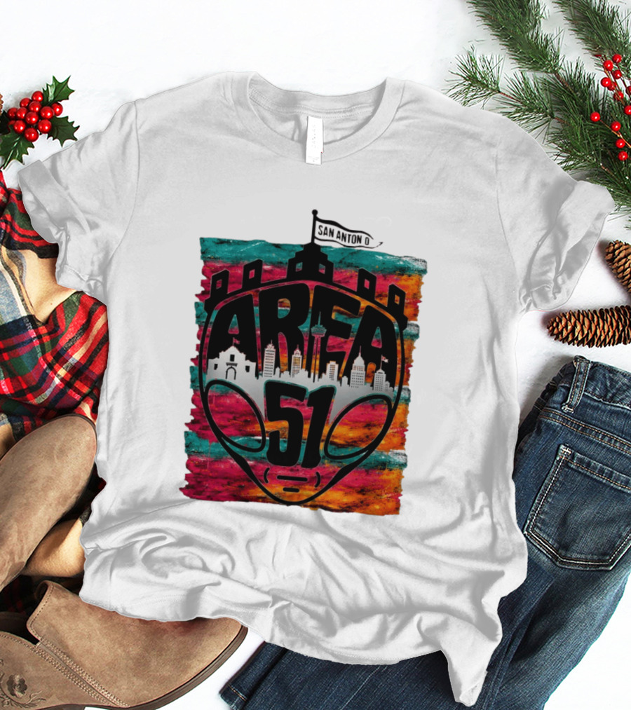 Area 51 San Antonio Spurs NBA Fiesta Skyline 2026 Victor Wembanyama T-Shirt