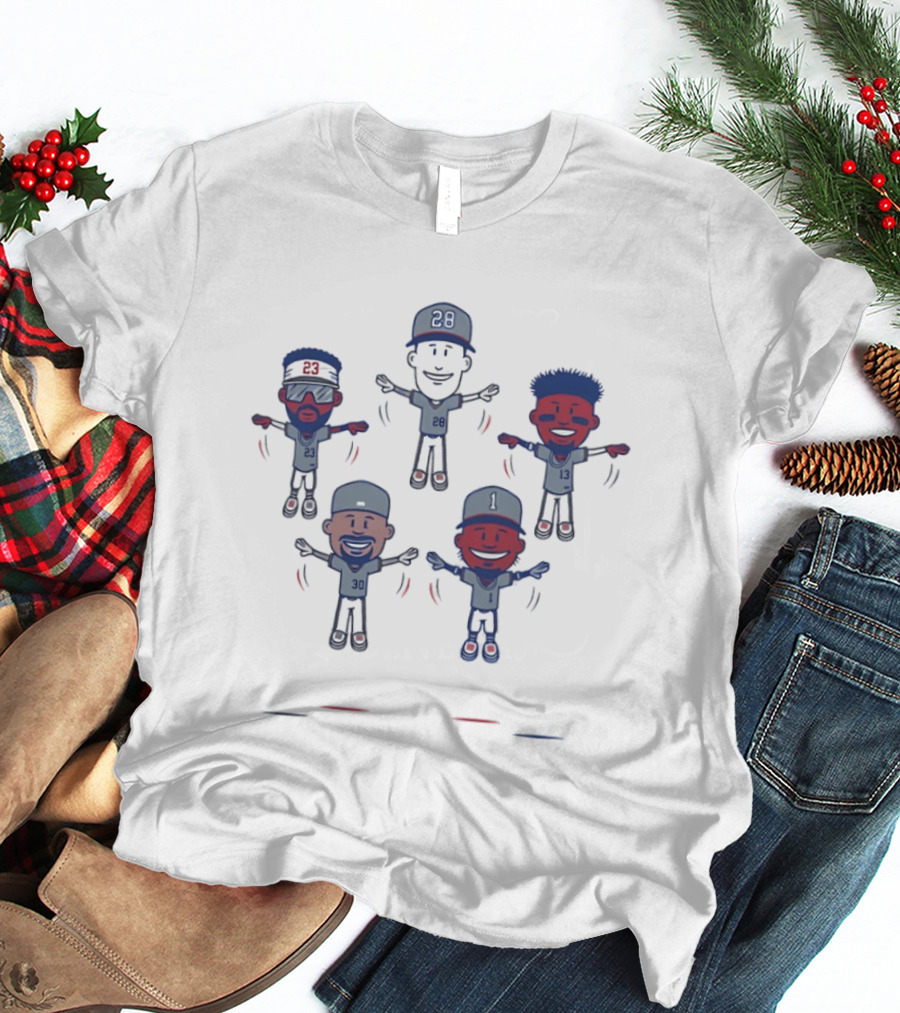 Atlanta Braves Baseball Caricature Players 23 30 20 1 Jerseys T-Shirt