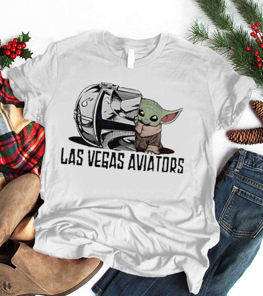 Las Vegas Aviators Star Wars Night 2026 Baby Yoda Pilot Helmet T-Shirt