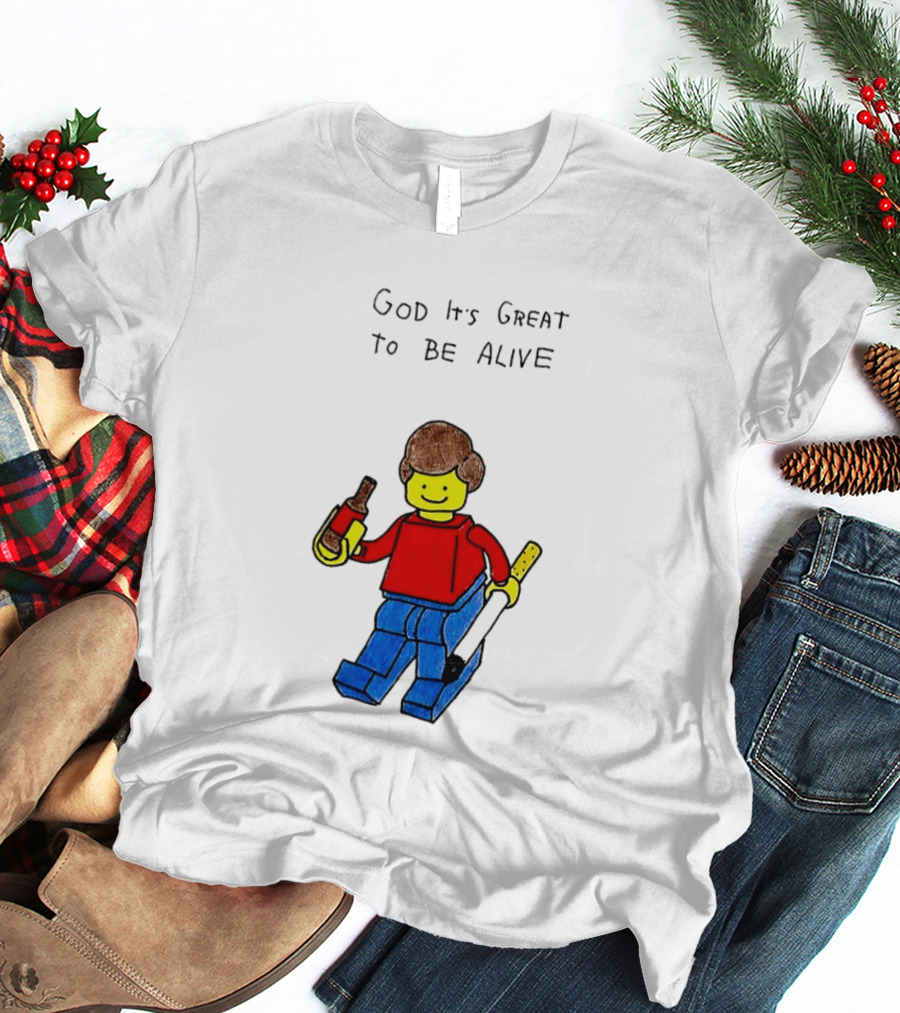 Lego God It's Great To Be Alive Paintbrush And Bottle T-Shirt