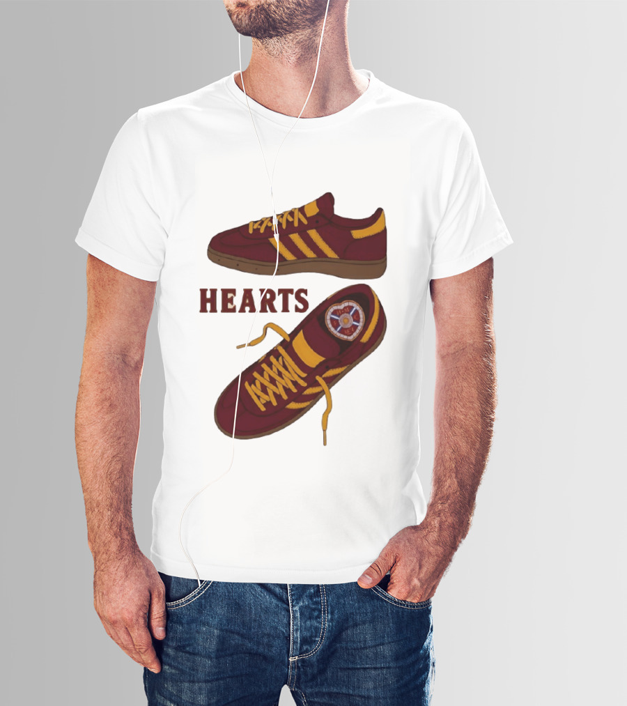 Hearts Casuals 1874 Maroon And Gold Shoes T-Shirt