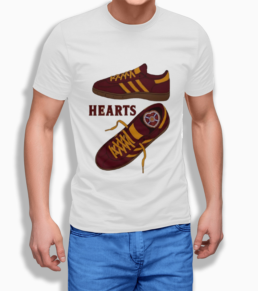 Hearts Casuals 1874 Maroon And Gold Shoes T-Shirt