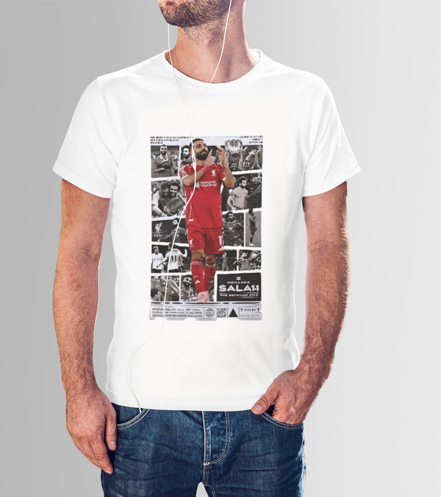 Mohamed Salah Liverpool FC The Egyptian King Magazine Collage T-Shirt