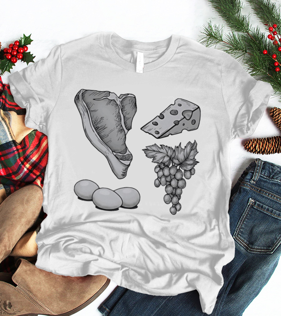 Steak Cheese Eggs Grape Juice Food T-Shirt