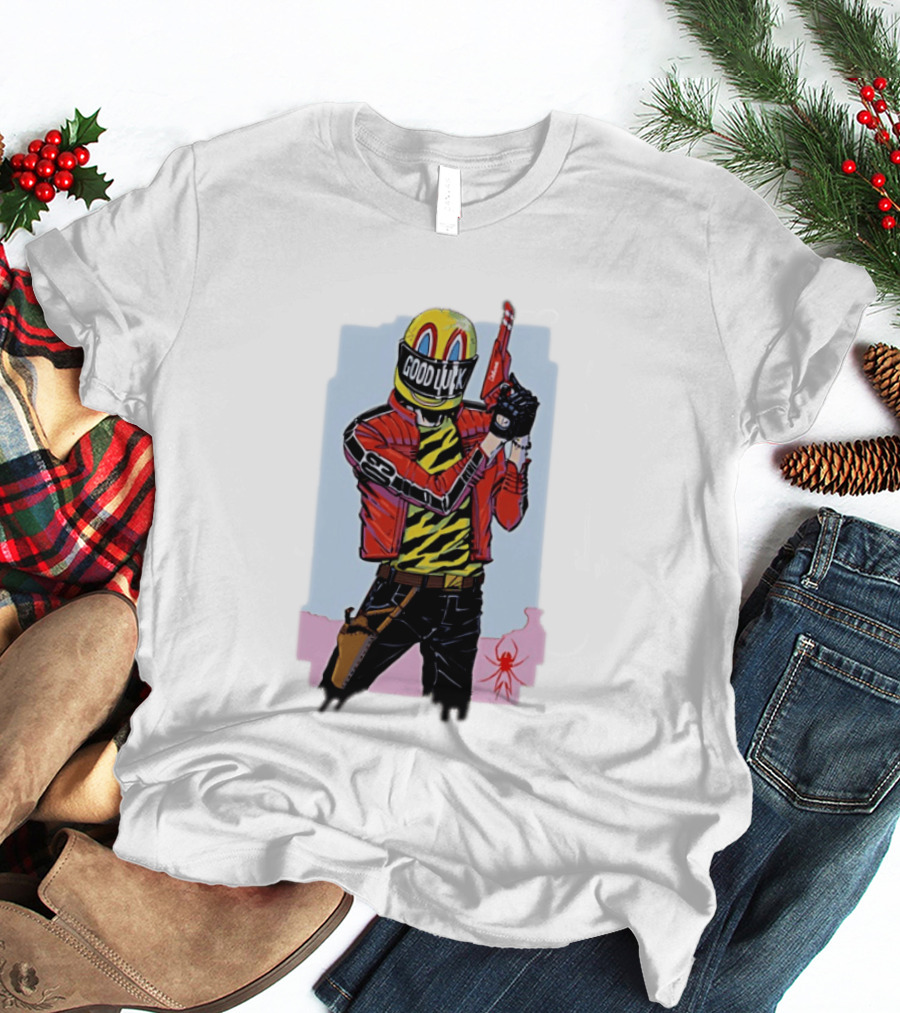 My Chemical Romance Good Luck Killjoys Comic Helmet And Gun Red Spider T-Shirt