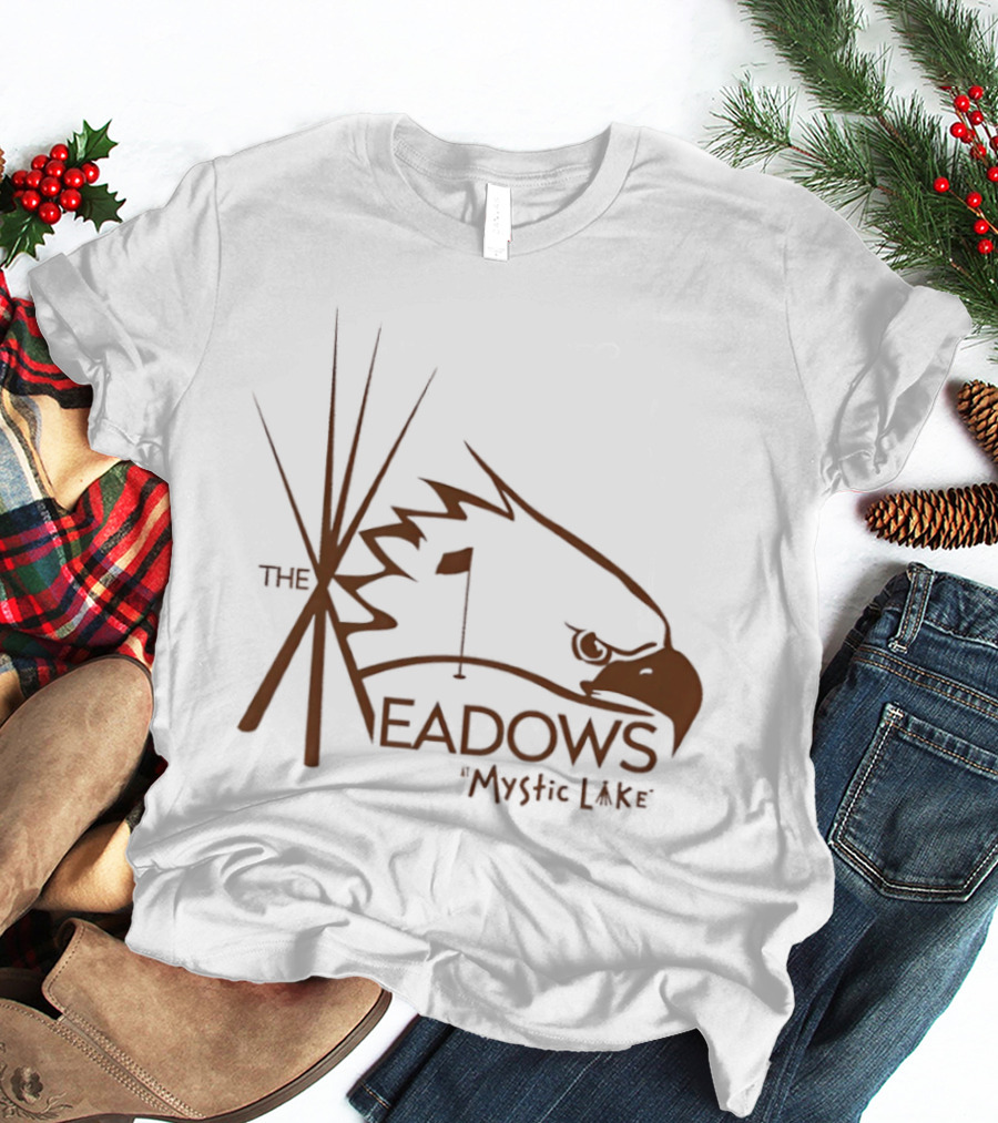 The Meadows Mystic Lake Golf With Eagle And Flag T-Shirt