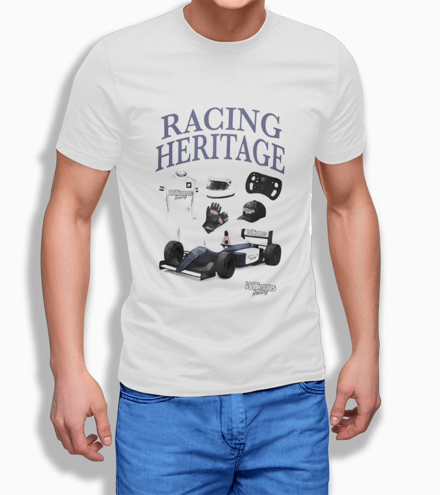 Racing Heritage Williams Racing Formula Car Icons Helmet Glove T-Shirt