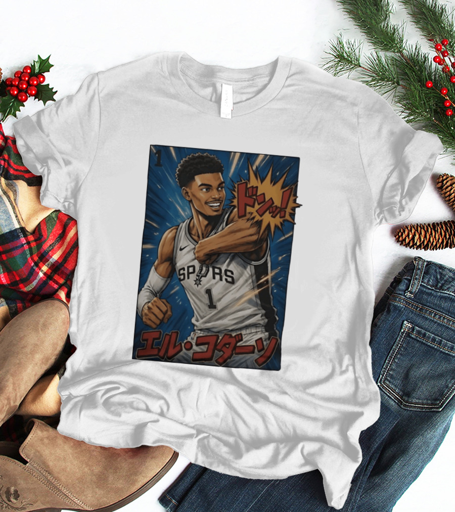 Victor Wembanyama San Antonio Spurs Manga Style Basketball T-Shirt