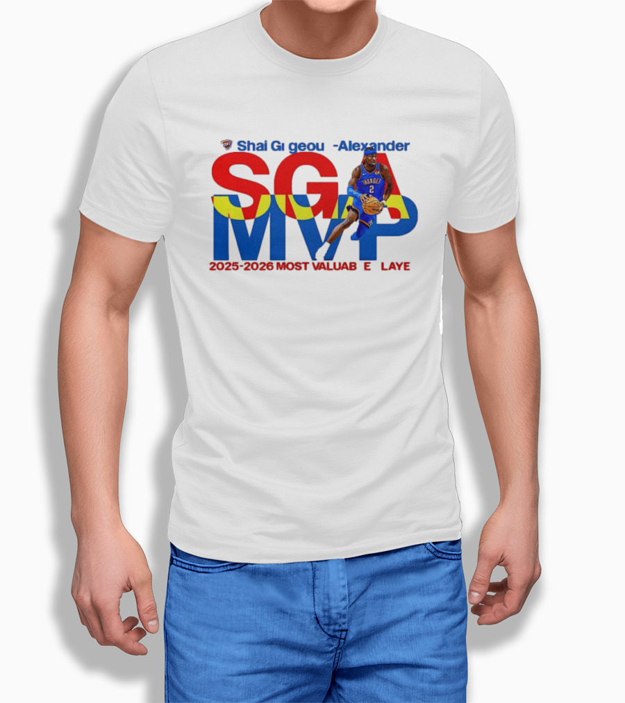 Shai Gilgeous Alexander SGA MVP 2025 2026 Most Valuable Player Oklahoma City Thunder T-Shirt