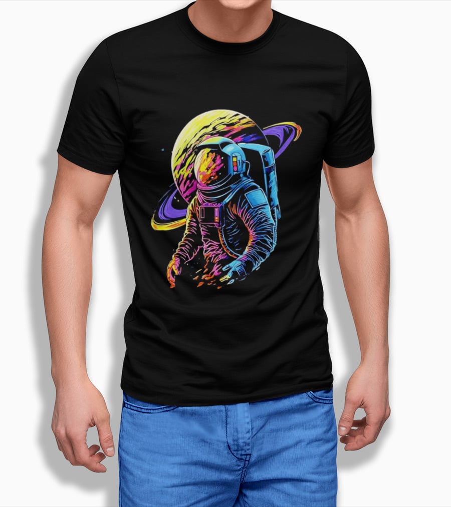 Astronaut Neon Into The Am Saturn Space Adventure T-Shirt