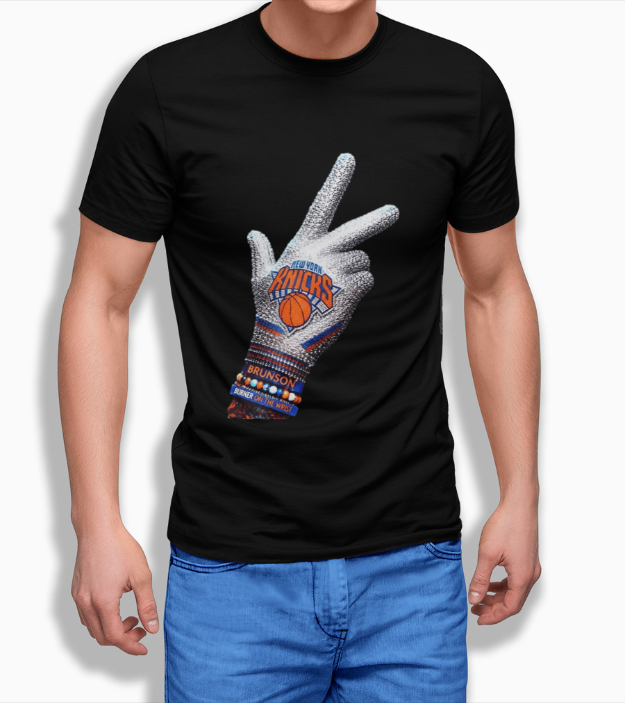 New York Knicks Iceman Jalen Brunson Burner On The Wrist Diamond Chain T-Shirt