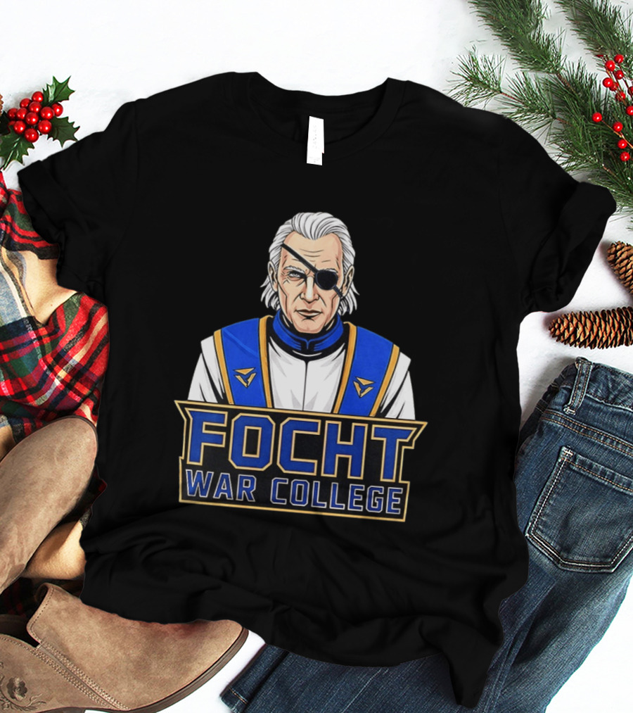 Focht War College Eyepatch Commander Blue And Gold Uniform T-Shirt