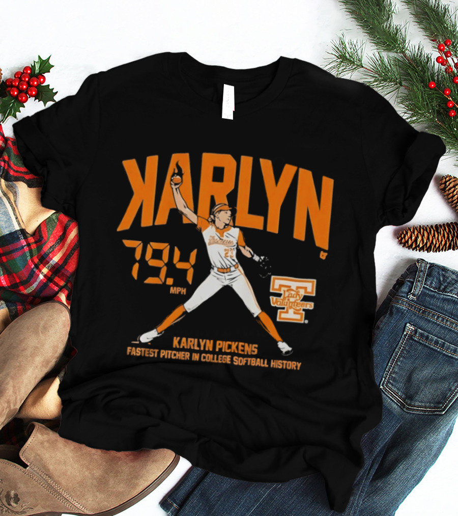 Karlyn Pickens 79.4 MPH Lady Volunteers Fastest Pitcher College Softball History T-Shirt