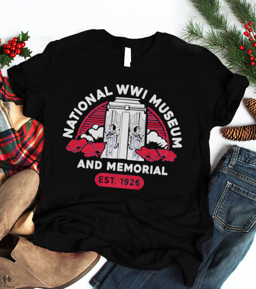 National WW1 Museum And Memorial EST 1926 Poppies Arch T-Shirt